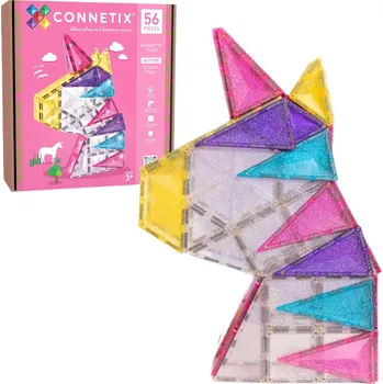 Stavebnice Magnetické stavebnice CONNETIX Glitter Unicorn Pack 56 dílků
