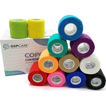 Péče o rty Samolepicí elastický obvaz GSPCARE 5 cm x 4,5 m, 12 rolí, kineziologická páska, veterinární obvaz,