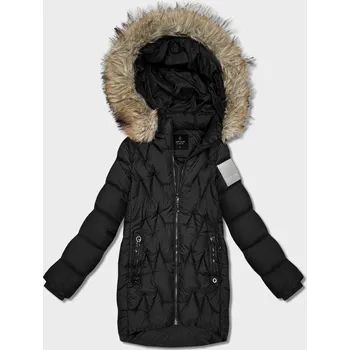 Černá dámská zimní bunda s kapucí Goodlookin (KK60563) odstíny černé XL (42)