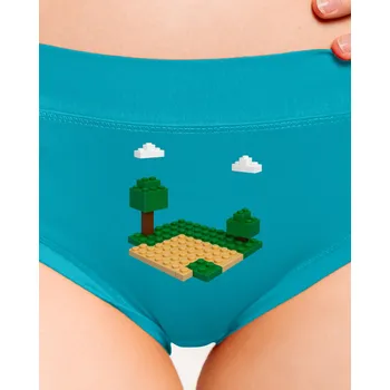 Souprava dámského spodního prádla Bastard Lego postava z vlastní fotky dámské kalhotky Turquoise