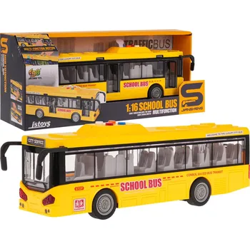 autíčko RKToys Žlutý autobus se světly a zvuky 1:16