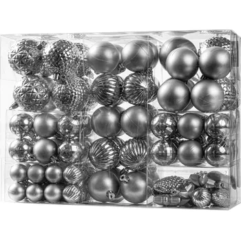 Vánoční dekorace Vánoční Baňky nerozbitné 120 ks VELKÁ SADA XXL VÁNOCE sada
