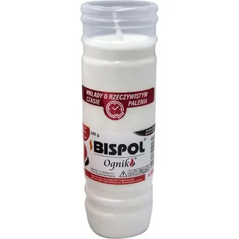 Svíčka BISPOL parafínový vklad do hřbitovních svíček 17,5 cm WP4 svařovací 24 kusů