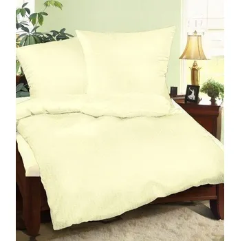 Povlečení Krepové povlečení 140x200 ekri jednobarevné 100% bavlna knoflíky