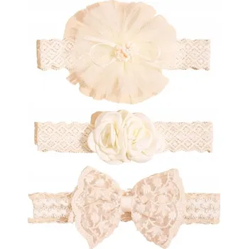 Čelenka Čelenky pro dívky krémové 3 ks krémová