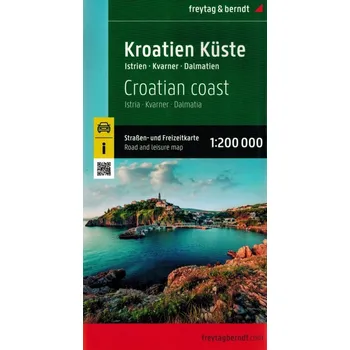 WYBRZEŻE CHORWACJI ISTRIA DALAMCJA mapa 1:200 000 FREYTAG BERNDT 2023 Kolektiv autorů
