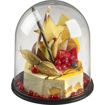 Sada tác + poklop/kopule průměr 17 x (v) 17,5 cm PS+ PET z recyklovaného materiálu