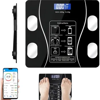 Osobní váha ELEKTRONICKÁ OSOBNÍ VÁHA BLUETOOTH 0,2-180 KG S LCD DISPLEJEM A APLIKACÍ