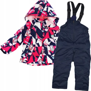 Kojenecká kombinéza ZIMNÍ DVOUDÍLNÁ SOUPRAVA teplá jednorožci amarantová vel. 86