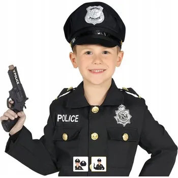 Čepice DĚTSKÁ ČEPICE POLICAJTA POLICIE ČERNÁ SPECIAL POLICE DOPLNĚK
