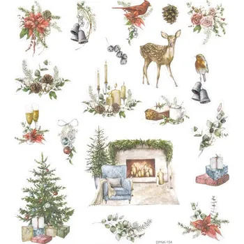 Vánoční dekorace Sada vánočních nálepek 19 ks