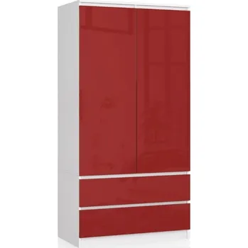 Šatní skříň Skříň Akord S90 2D 2SZ 90 x 180 x 51 cm bílá