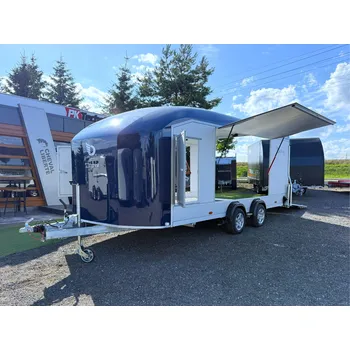 Přívěs k motorovému vozidlu Uzavřený autopřepravník DEBON C2000®, MODRÝ, 560x220x190 cm