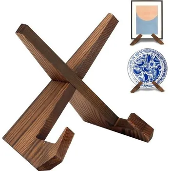 Věšák Dřevěný stojan na talíře GGTTNRT, stojan na knihy, držák na kuchařky, držák na talíře, stojan na