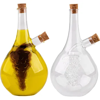 Nádoba na olej a ocet DEKORATIVNÍ DVOUVRSTVÁ LÁHEV na olej a ocet 2v1 HROZNOVÉ VÍNO 480 ml na olej a ocet