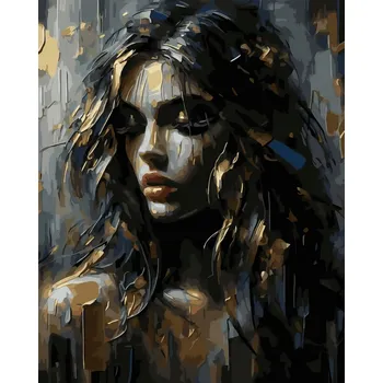 MALOVÁNÍ PODLE ČÍSEL Žena Obrázky k Malování Podle Čísel s Rámem 40x50