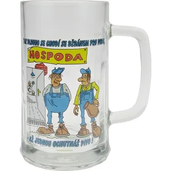 Sklenice Půllitr "Hospoda" (Skleněný korbel s obrázkem)