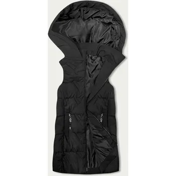 Dámská vesta Černá dámská vesta s odnímatelnou kapucí WarmFeather, odstíny černé XL (42) i392_22446-53