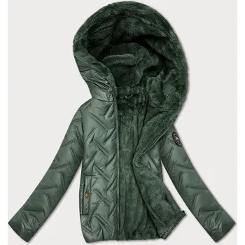 Dámská bunda Dámská bunda v khaki barvě s kožešinovou podšívkou S'West (B8389-11011) odstíny zelené XXL (44)