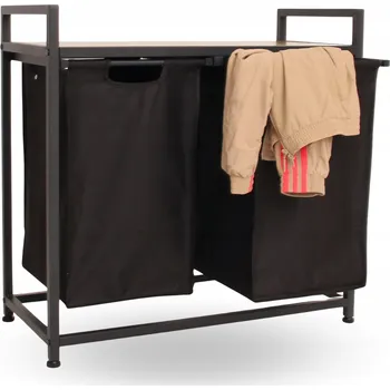 Koš na prádlo Volně stojící koš na prádlo Vasagle 90 l, béžový a černý