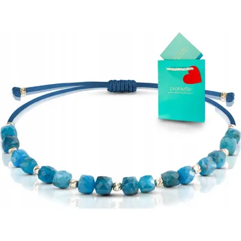 Náramek Náramek apatit na šňůrce s přírodními kameny pozlacený 925 zlatem