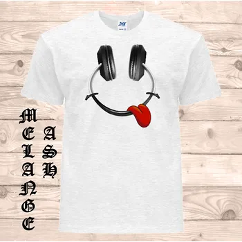 Pánské tričko levne-bavlnene-vtipne-tricko-potisk-vesela-sluchatka Barva: Ash melange - popelová směs, velikost: 5XL