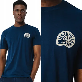 Pánské tričko Mustang Austin Dress Blues Modré Bavlněné 3XL