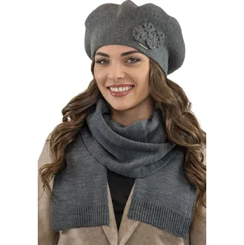 Čepice Baretová čepice a šála Vivisence 7006Kmpl Barva: Šedá, Velikost: UNI