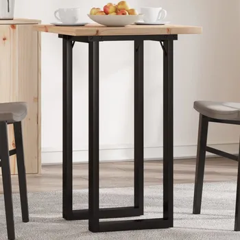 Jídelní stůl vidaXL Jídelní stůl s O rámem 50 x 50 x 75,5 cm borové dřevo a ocel [3282735]