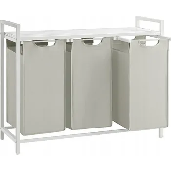 Koš na prádlo Volně stojící koš na prádlo Matkam 114 l, bílý a šedý