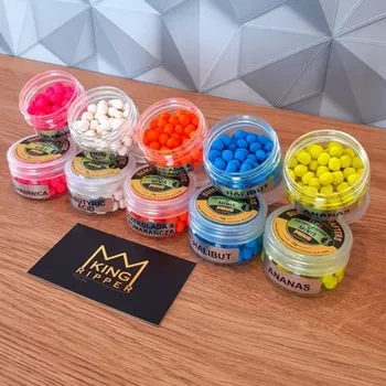 Boilies Nástraha Meus Dumbells Fluo Wafters 6mm - N-Butyric / Kyselé Máslo Minis