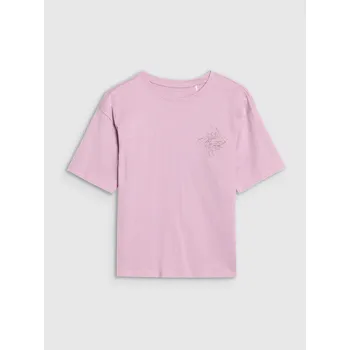 Dívčí tričko Dívčí tričko s potiskem 4F 4FJWSS25TTSHF1853 - fialové