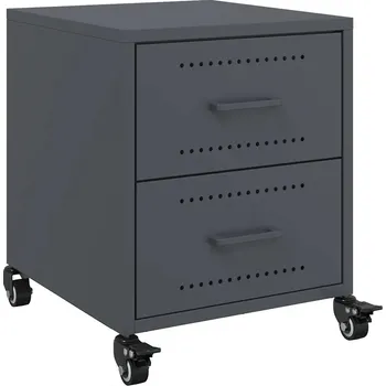 Noční stolek VidaXL Noční stolek , antracitový, 36x39x43,5 cm, ocel