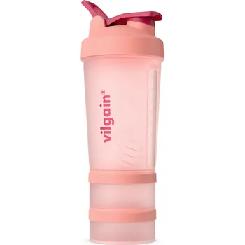 Shaker Vilgain Shaker Pro 2Go Coral se dvěma zásobníky 450 ml