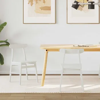 Jídelní židle 2 pcs Bílá 43 x 44,5 x 77 cm Masivní gumové dřevo