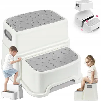 PLOŠINA STOLIČKA PRO DĚTI DVOUSTUPŇOVÁ PROTISKLUZOVÁ DĚTSKÁ SCHŮDKY