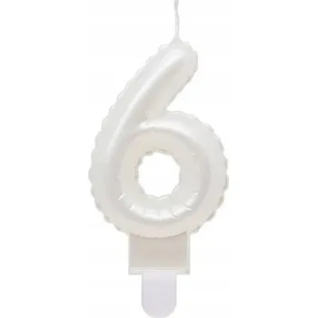 Na dort narozeninám Číslice 6, perleťově bílá