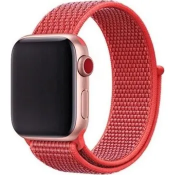 Řemínek na hodinky Nylonový řemínek se zapínáním na suchý zip pro Apple Watch 42mm / 41mm / 40mm / 38mm - korálový