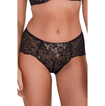 Kalhotky CHANTAL KALHOTKY ČLÁNEK 534 ČERNÁ černá ažurová výzdoba 3XL