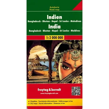 Indie Nepal Bangladesz Bhutan mapa samochodowa 1:2 000 000 Kolektiv autorů
