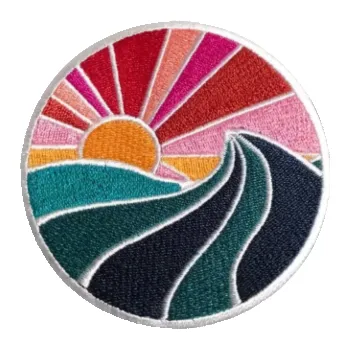 Nažehlovací nášivka - slunce nad oceánem (7,6 x 7,6 cm)