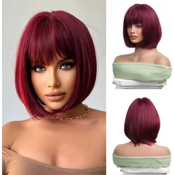 Paruka Paruka pro ženy OUFEI vínově červená OF8089