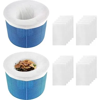 20 síťek na skimmerové koše, ponožky na skimmer do bazénu, opakovaně použitelné filtrační síťky na