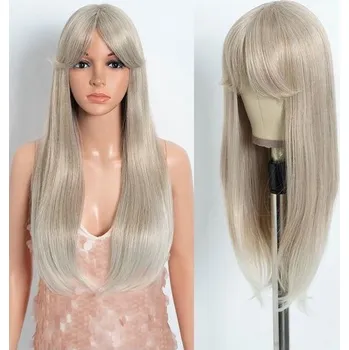 Paruka Stylová ikona blond bílá paruka s ofinou