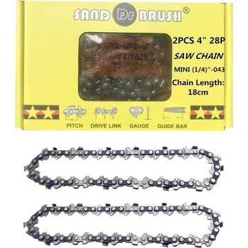 Pilový řetěz Náhradní pilový řetěz, 2 kusy, pro 4palcovou mini motorovou pilu, 1,1 mm, 1/4" LP, 28DL, pro