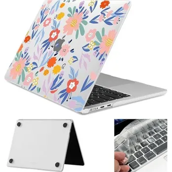 brašna na notebook Matný kryt TekTier s květinovým motivem pro MacBook Air 15 palců M3 M2 A3114 A2941, vydání 2024