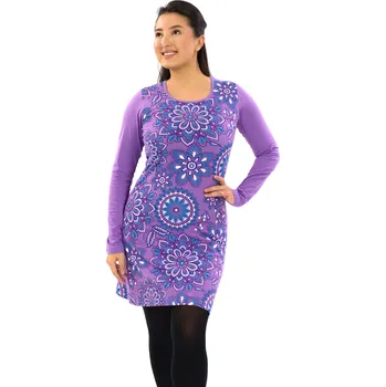 Dámské šaty Himalife Šaty s dlouhým rukávem Avani - levandulová Velikost: M