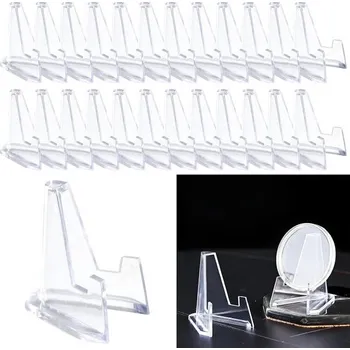 Věšák Stojan na karty GGTTNRT, sada 25 ks, miniaturní stojan, průhledný akrylový stojan, na držáky mincí,