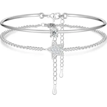 Náramek 2 ks dámský náramek ze stříbra 925, náramek ve tvaru U, bodový světelný zirkon, šperky, dárek pro