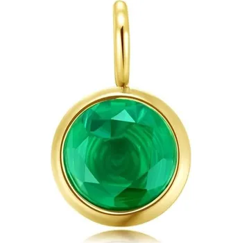 Náhrdelník Řetízek a přívěsek osazené kubickými zirkony představujícími měsíce v roce, vyrobené z nerezové